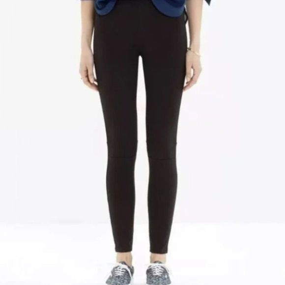 Madewell Pieced Ponte Black‎ Leggings Pockets - Picture 1 of 4
